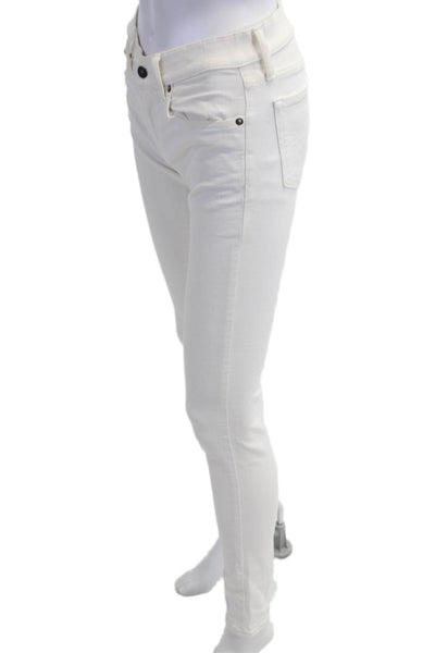 Polo Ralph Lauren Womens White Skinny Jeans Cotton Blend Button Size 26