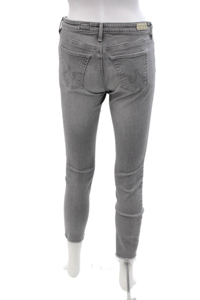 AG Adriano Goldschmied Women Ankle Skinny Cropped Jeans Gray Size 28