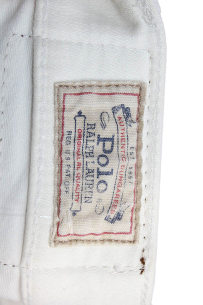 Polo Ralph Lauren Womens White Skinny Jeans Cotton Blend Button Size 26