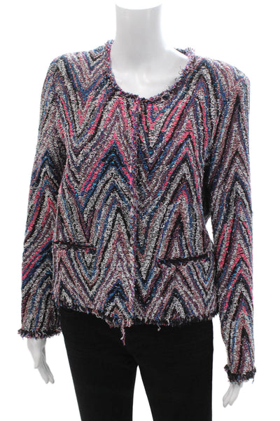 IRO Women Black Geometric Long Sleeve Jacket Size 40