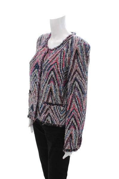 IRO Women Black Geometric Long Sleeve Jacket Size 40