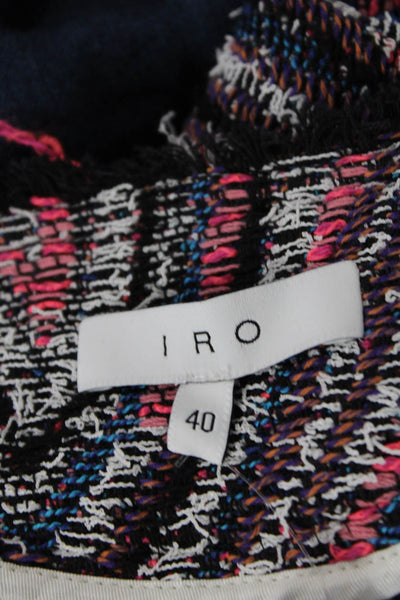 IRO Women Black Geometric Long Sleeve Jacket Size 40