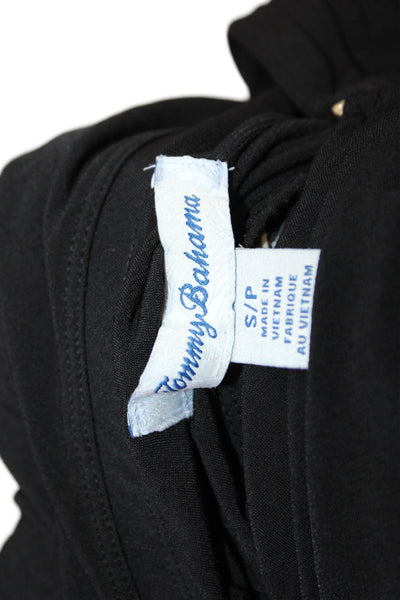 Tommy Bahama Women Shift Dress Black Sleeveless Short Beach Size S