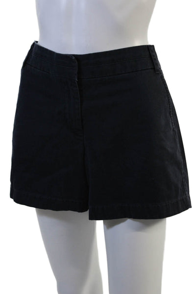 J Crew Unisex Dark Blue 100% Cotton Chino Shorts Button Closure Size 8