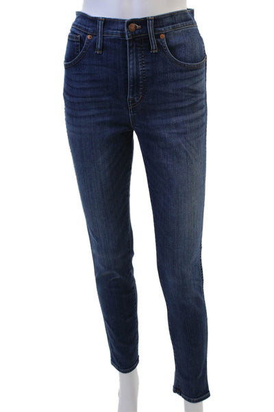 Madewell Women Ankle Skinny Jeans Dark Blue Mid Rise Size 28