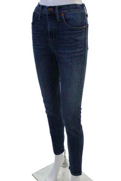 Madewell Women Ankle Skinny Jeans Dark Blue Mid Rise Size 28