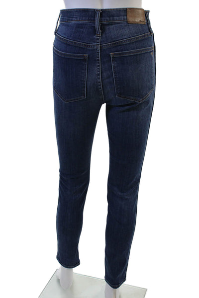Madewell Women Ankle Skinny Jeans Dark Blue Mid Rise Size 28
