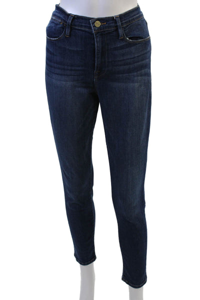 Frame Denim Womens Ankle Skinny Dark Blue Mid Rise Jeans Size 29