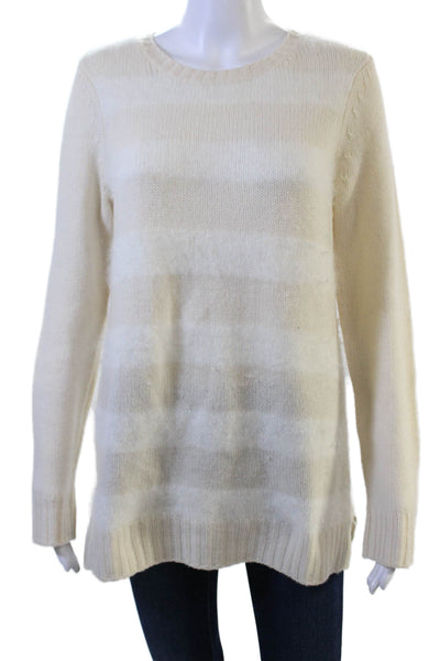 Christopher Fischer Women Pullover Striped Cashmere Crewneck Sweater Size M