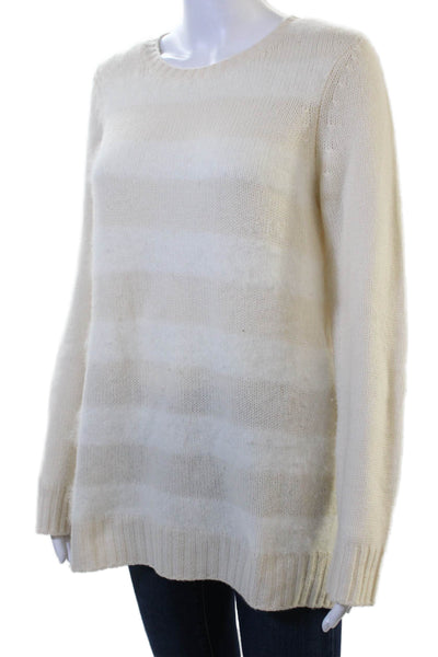 Christopher Fischer Women Pullover Striped Cashmere Crewneck Sweater Size M