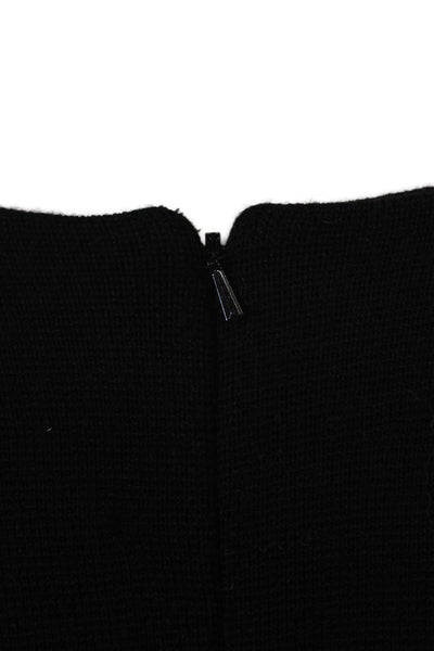 Lela Rose Women Black Wool Blend Crew Neck Pullover Long Sleeve Size M