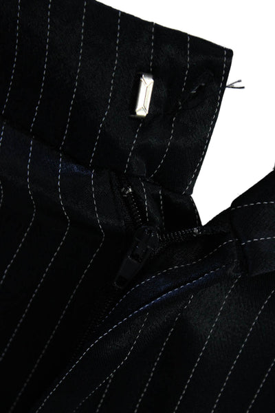 Zara Unisex Dress Pants Black Striped Viscose Polyester Size XS
