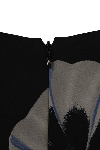 Elie Tahari Women Sheath Black Dress Short Sleeve Silk Size S