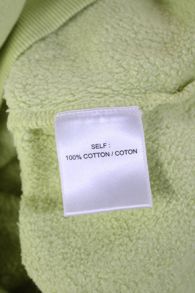 The Westside Womens Henley Sweatshirt Yellow 100% Cotton Mock Neck Size S