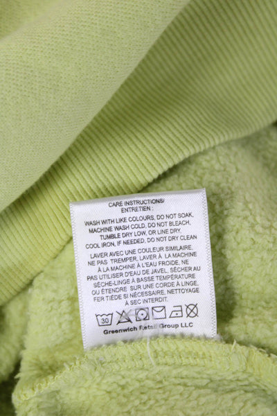 The Westside Womens Henley Sweatshirt Yellow 100% Cotton Mock Neck Size S