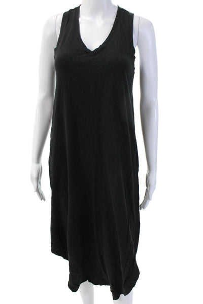 Z Supply Womens Black 100% Cotton V-Neck Sleeveless Tank Dress Mid-Calf Size S