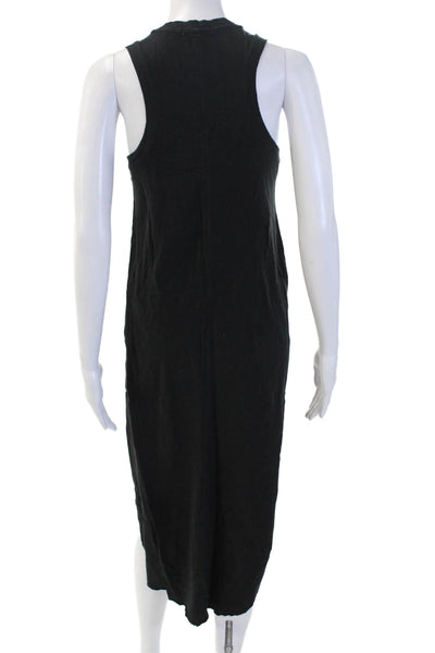 Z Supply Womens Black 100% Cotton V-Neck Sleeveless Tank Dress Mid-Calf Size S