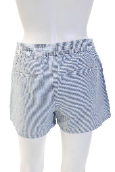 Point Sur Unisex Chino Striped Blue Cotton Drawstring Shorts Size XS