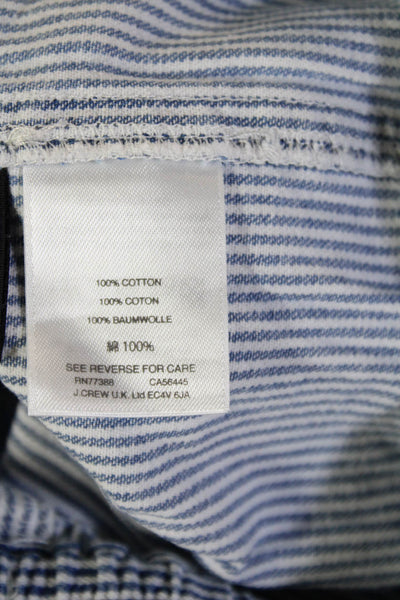 Point Sur Unisex Chino Striped Blue Cotton Drawstring Shorts Size XS