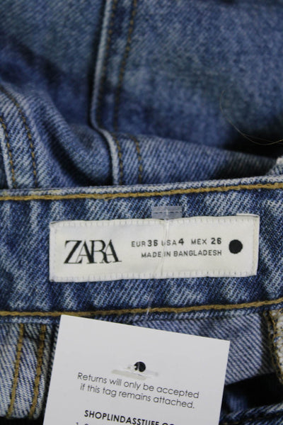 Zara Unisex Cargo Shorts Blue 100% Cotton 90s Size 4