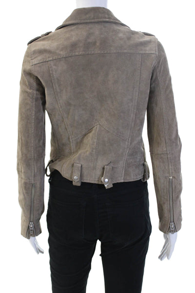 Zara Women Biker Jacket Gray Button Polyester Long Sleeve Size XS