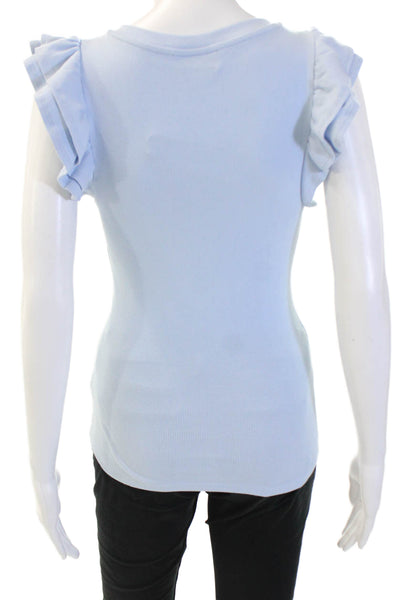 Vici Womens Tank V Neck Sleeveless Light Blue Cotton Spandex Size S