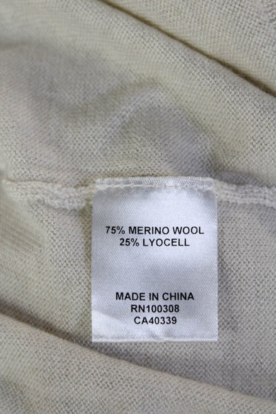 Peter Millar Men Beige Merino Lyocell Mock Neck Pullover Sweater Size XL