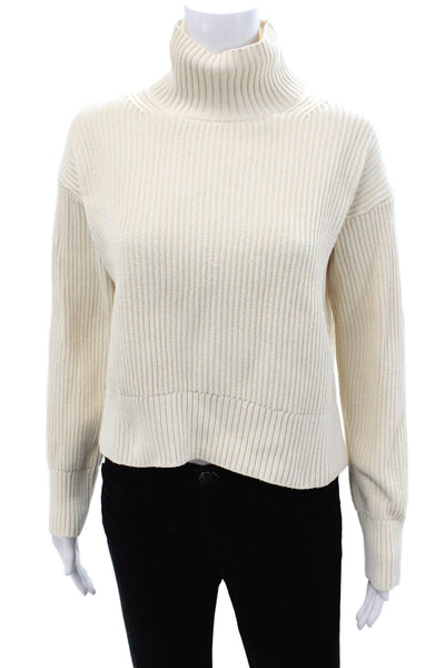 Everlane Unisex Turtleneck Pullover Sweater Beige Organic Cotton Size XS
