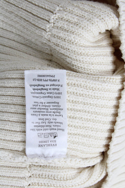 Everlane Unisex Turtleneck Pullover Sweater Beige Organic Cotton Size XS