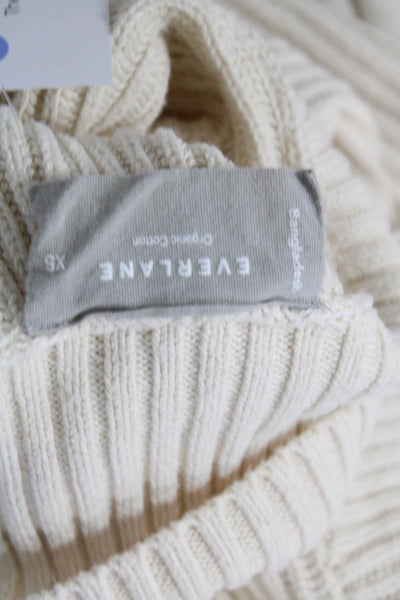 Everlane Unisex Turtleneck Pullover Sweater Beige Organic Cotton Size XS