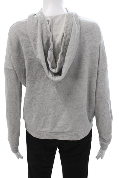 Alternative Women Full-zip Hoodies Gray Organic Cotton Long Sleeve Size S