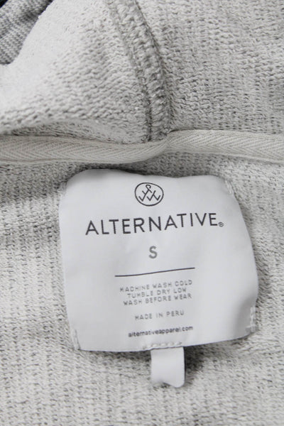 Alternative Women Full-zip Hoodies Gray Organic Cotton Long Sleeve Size S