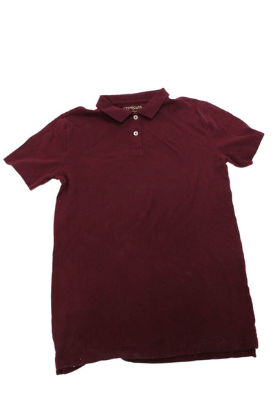 Crewcuts Boys Cotton Collared Short Sleeve Polo Shirt Burgundy Size 16