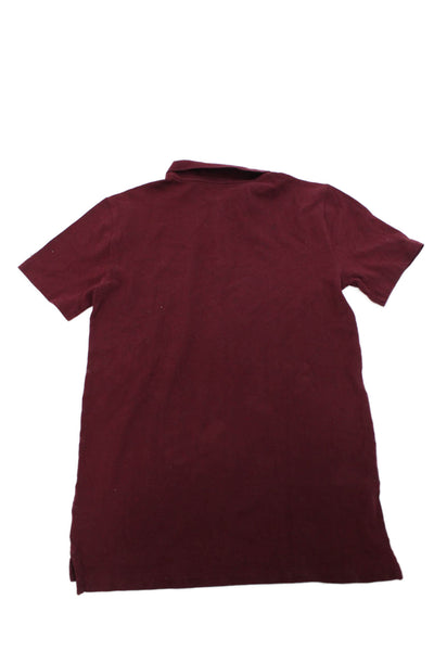 Crewcuts Boys Cotton Collared Short Sleeve Polo Shirt Burgundy Size 16