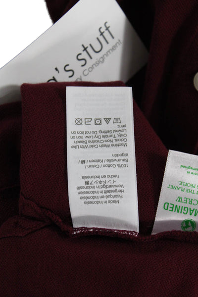 Crewcuts Boys Cotton Collared Short Sleeve Polo Shirt Burgundy Size 16
