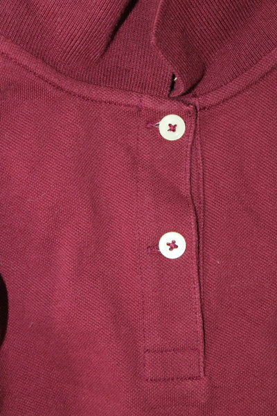 Crewcuts Boys Cotton Collared Short Sleeve Polo Shirt Burgundy Size 16