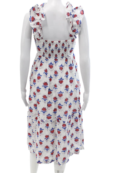 J Crew Women Fit & Flare Sundress White Cotton Square Neck Sleeveless Size 0