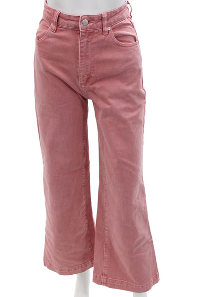 Rollas Womens Pink High Rise Jeans Solid 99% Cotton Size 24