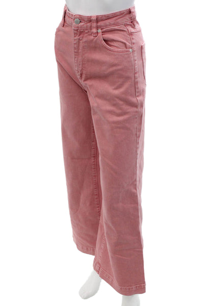 Rollas Womens Pink High Rise Jeans Solid 99% Cotton Size 24