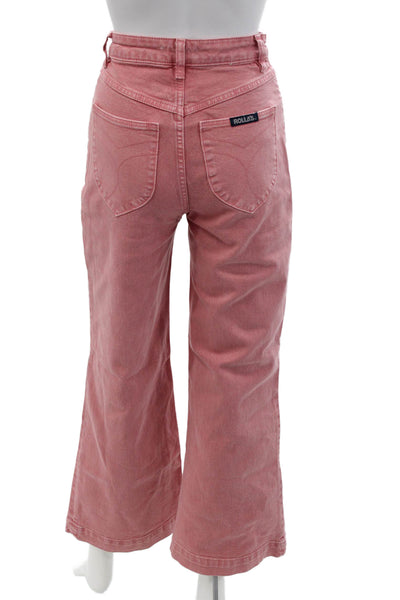 Rollas Womens Pink High Rise Jeans Solid 99% Cotton Size 24