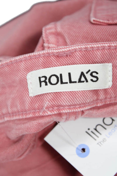Rollas Womens Pink High Rise Jeans Solid 99% Cotton Size 24