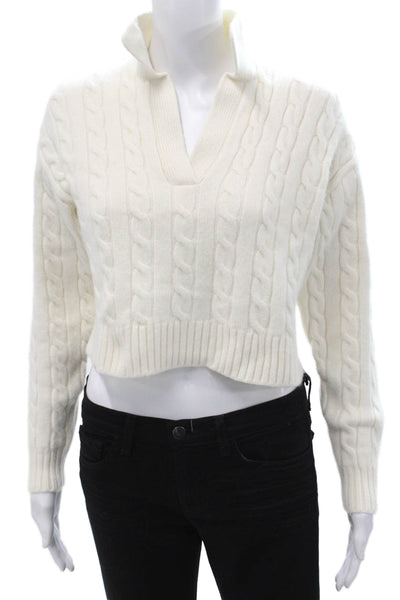Sunday Best Women Pullover Sweater V-Neck White Size XS