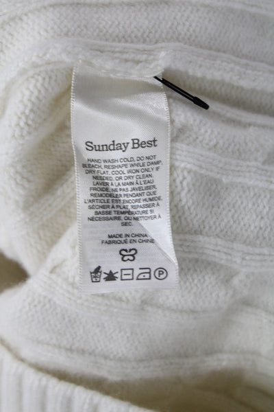 Sunday Best Women Pullover Sweater V-Neck White Size XS
