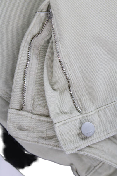 TNA Unisex Cargo Pants Beige Cotton Button 27in Size 10