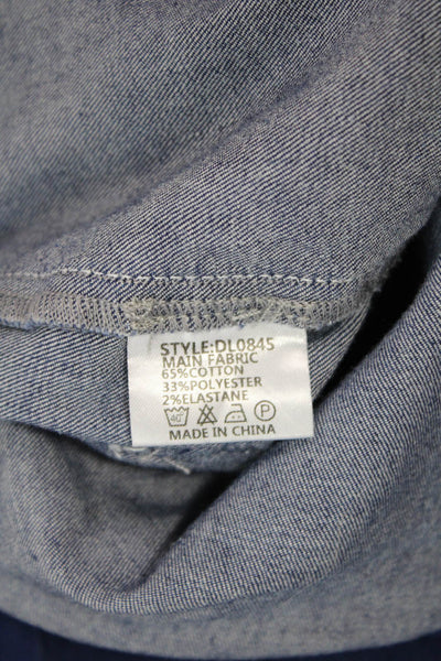 By Dylan Unisex Cargo Cropped Pants Dark Blue High Rise Button Fly Size L