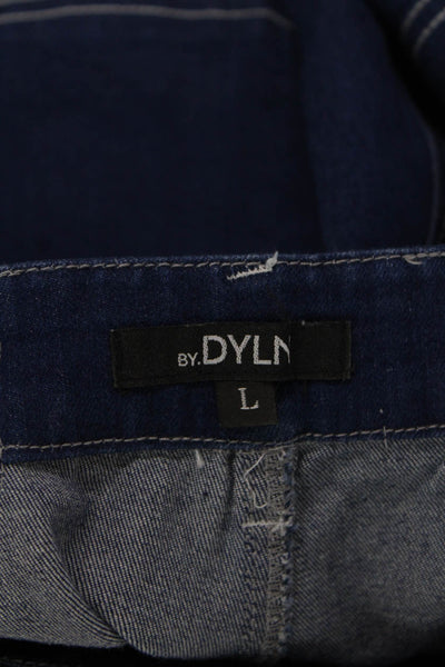 By Dylan Unisex Cargo Cropped Pants Dark Blue High Rise Button Fly Size L