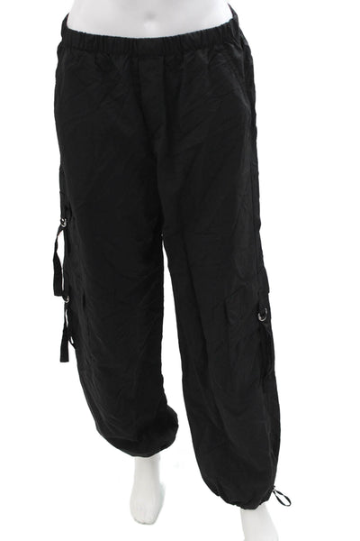 Zara Unisex Black Cargo Jogger Pants Drawstring Size M