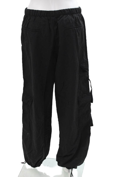 Zara Unisex Black Cargo Jogger Pants Drawstring Size M