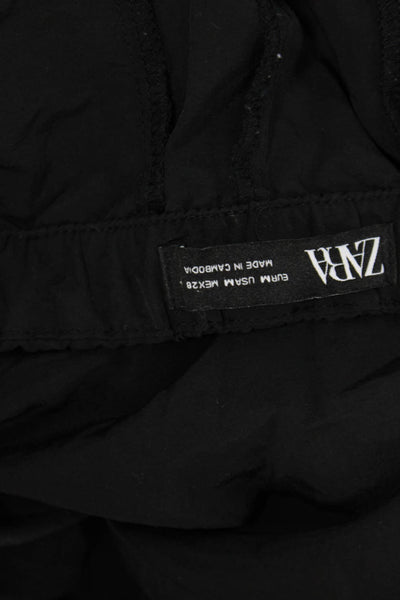 Zara Unisex Black Cargo Jogger Pants Drawstring Size M