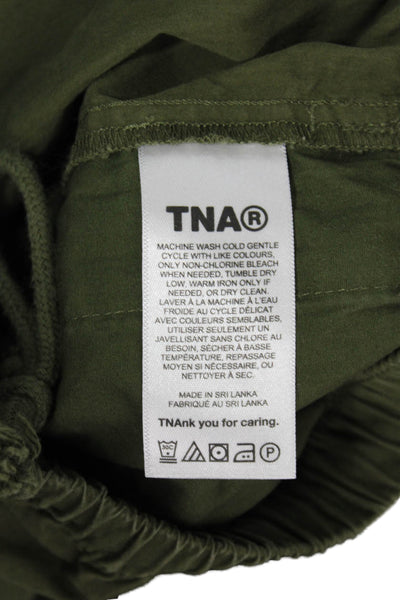 TNA Unisex Jogger Army Green Drawstring 70% Cotton 30% Nylon Size S